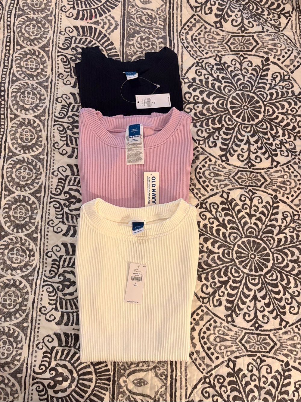 Old Navy Ribbed Crewneck Sweaters in Black, Lilac, Cream